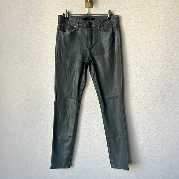 Joe's Jeans The Icon Olive Coated Skinny Ankle Jeans Size 27 - Picture 3 of 7